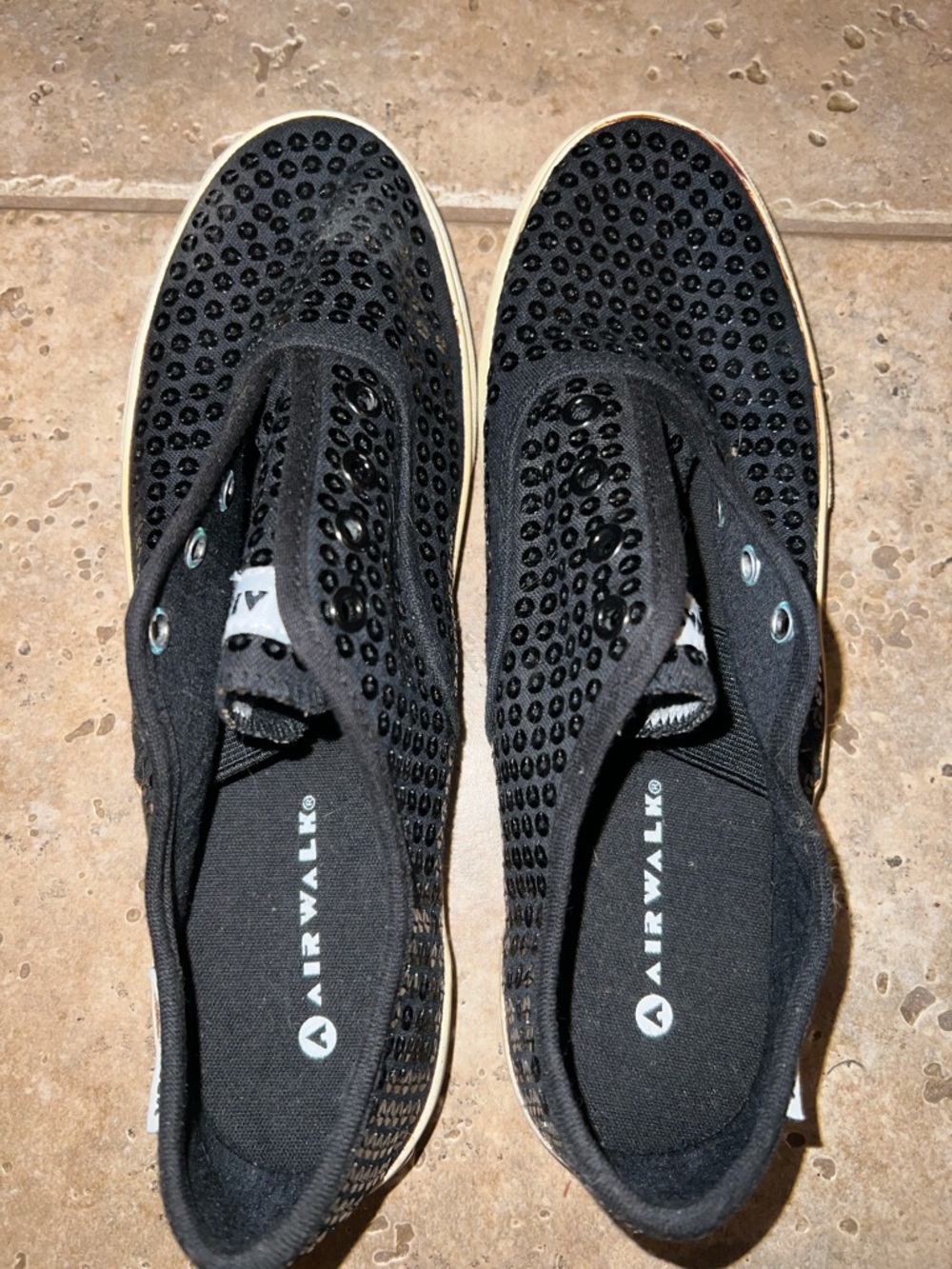Airwalk Black Sequin Slip On Sneakers